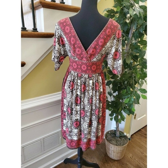 ND New Directions Floral Print V Neck Dress 4 - Picture 8 of 11